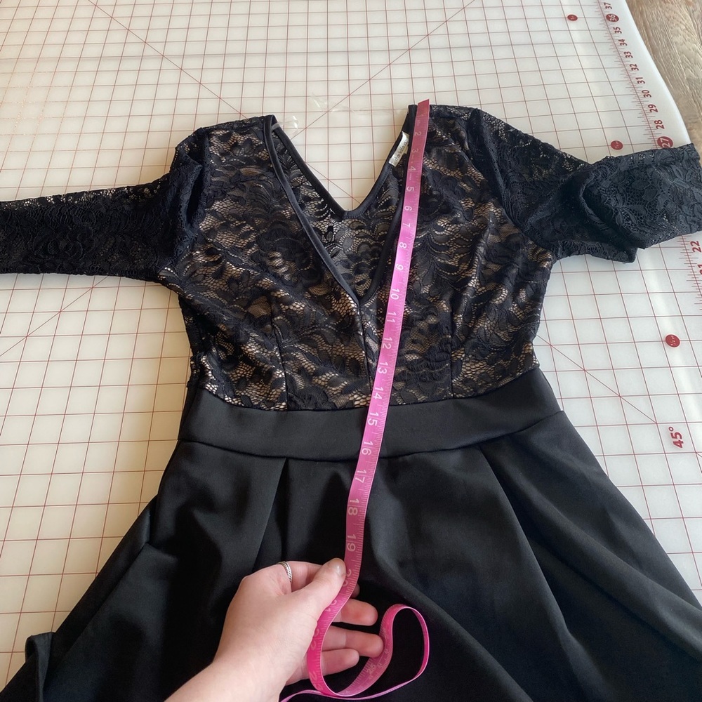 Charlotte Russe NWT Afterparty black beige tan floral lace romper dress - Picture 8 of 16